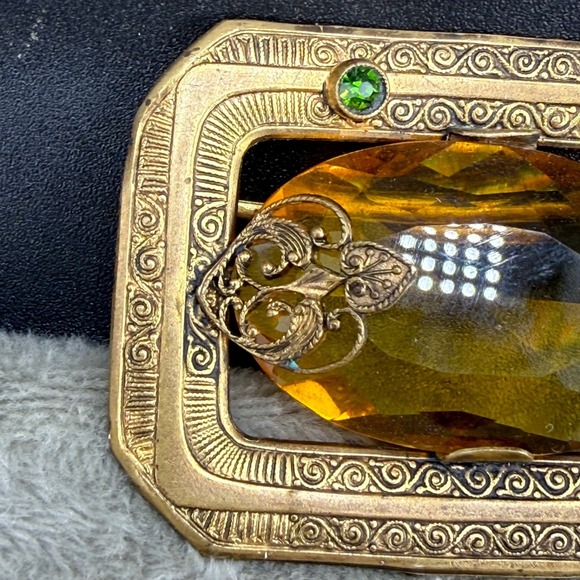 Vintage Czechoslovakia Gold‎ Filled Women\'s Buckle Rhinestone READ main image 11